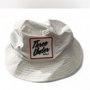 Three Under Golf Men’s White Bucket Hat OSFM NWT
